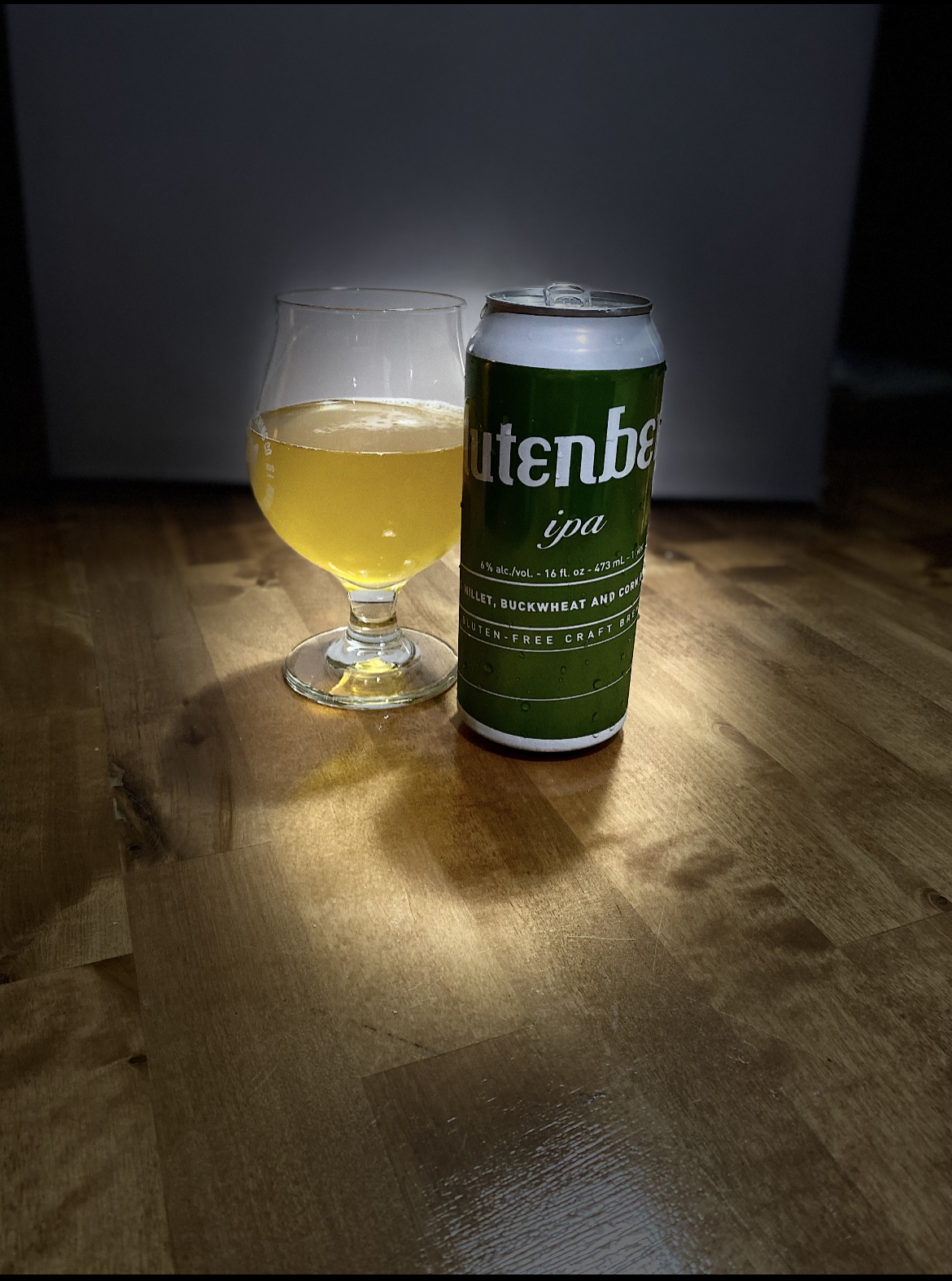 This Glutenberg is Not as full bodied as the gluten based or gluten reduced counterparts but a solid IPA. Fragrant, bitter, and hoppy. At 6% ALC/VOL. by gfbeerlovers.com